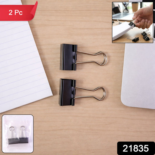 Pack of two strong metal binder clips for office and home use
