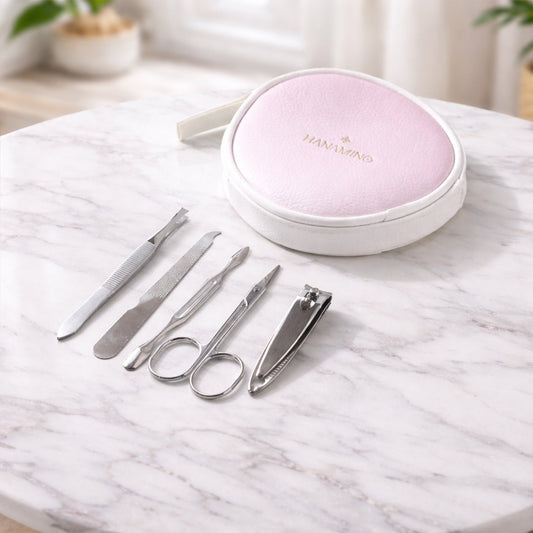 Portable manicure pedicure grooming set for travel