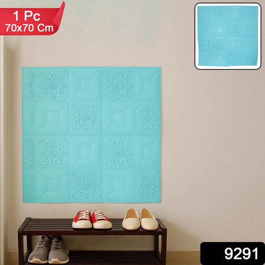 Close-up of a wall sticker foam panel showing texture and peel-and-stick backing