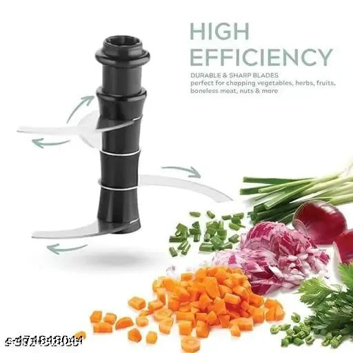 Quick & Easy Square 6 Blade Push Chopper Push N Chop Hand Press Vegetable Chopper with Easy Push and Close - 1000 Ml