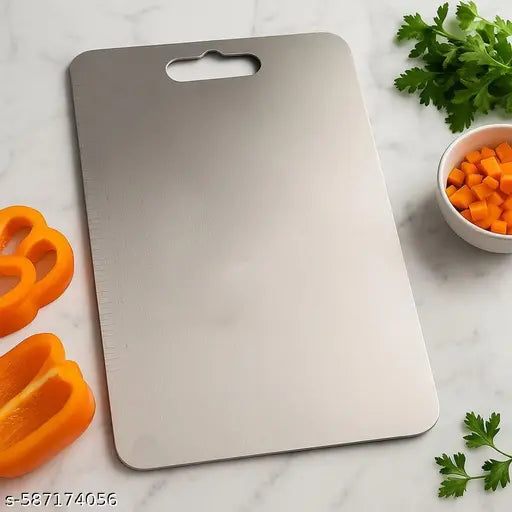 Stainless Steel Cutting Board 12x8 inch | Rust-Proof, Non-Slip, Dishwasher Safe | Premium 304 Steel Chopping Board for Meat, Vegetables & More | Easy to Clean & Unbreakable Board |