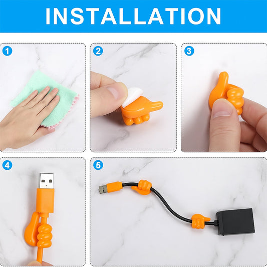Tangerine-coloured flexible hand grip silicone clip attached to wall