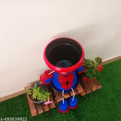 Pot for balcony,outdoor pot ,indoor pot,living room pot,planter for gifting,planters,spiderman pot,kids pot,cartoon pot