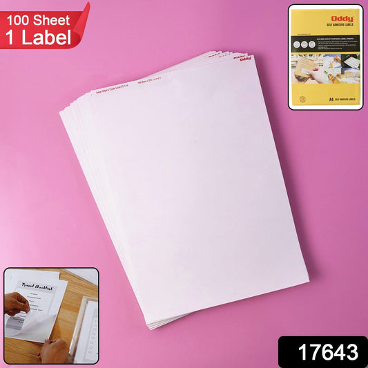 Full A4 sheet self-adhesive labels with printed barcodes for tracking