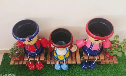 Beautiful Cute Handcraft Planters For Garden Pots And Planters, Home Decor, Garden Decor, Garden pots for Balcony Decoration ( Pack Of 3 )