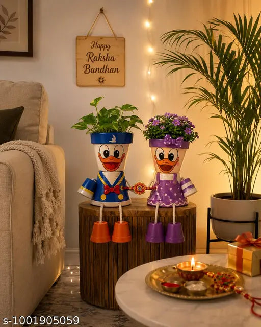 Ducklings bro-sis pot,cutest brother-sister pot,pots for gift,pot for sisters,sisters gift