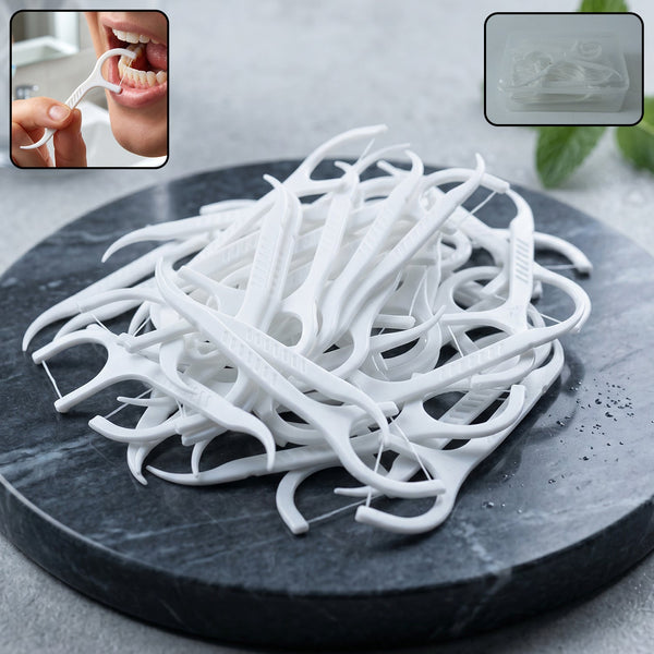 2-in-1 dental floss & toothpick sticks with case for portable oral care