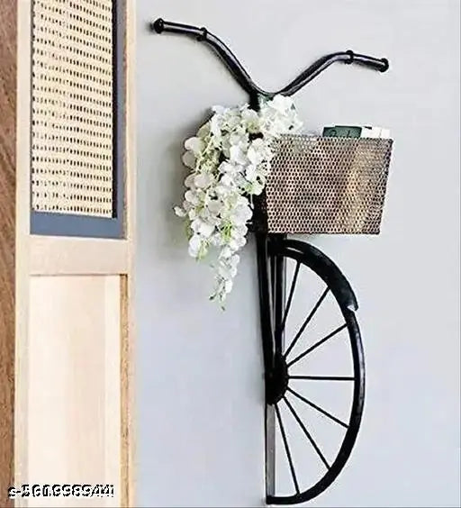 Iron Cycle Wall Hanging for Books, Decorative Floral & Daily Items