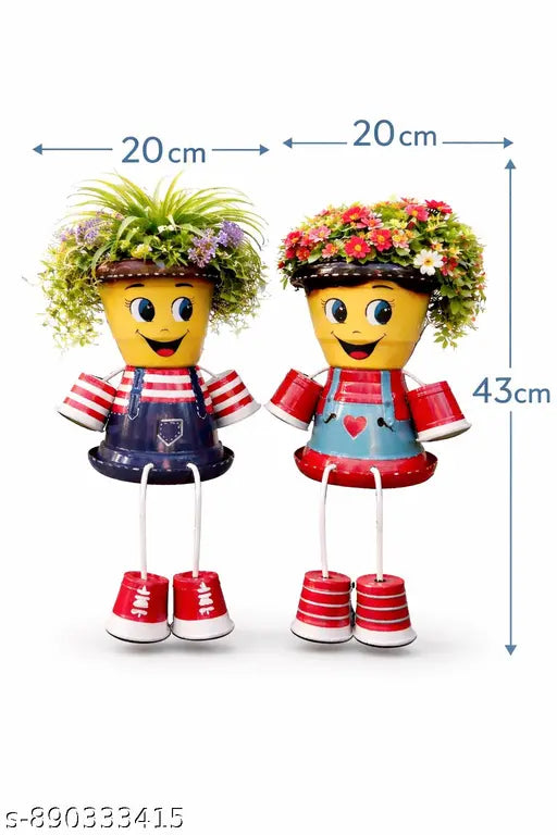 Adorable cute couple  planters,cute planters,trendy pots,pots for balcony,pot for living room,balcony decoration,boy girl planters