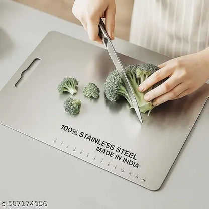 Stainless Steel Cutting Board 12x8 inch | Rust-Proof, Non-Slip, Dishwasher Safe | Premium 304 Steel Chopping Board for Meat, Vegetables & More | Easy to Clean & Unbreakable Board |