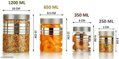 (set-16) Airtight Plastic Storage Jar and Container Set for Kitchen Storage with Spoons, Kitchen Dabba Set, Grocery Boxes with Different Capacities
