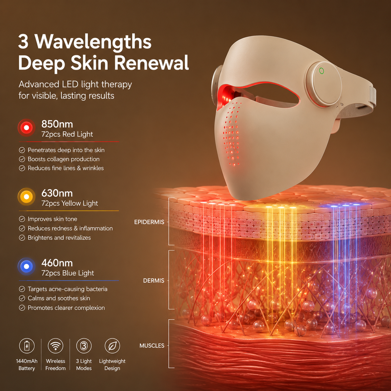 Red Light Therapy Facial Mask
