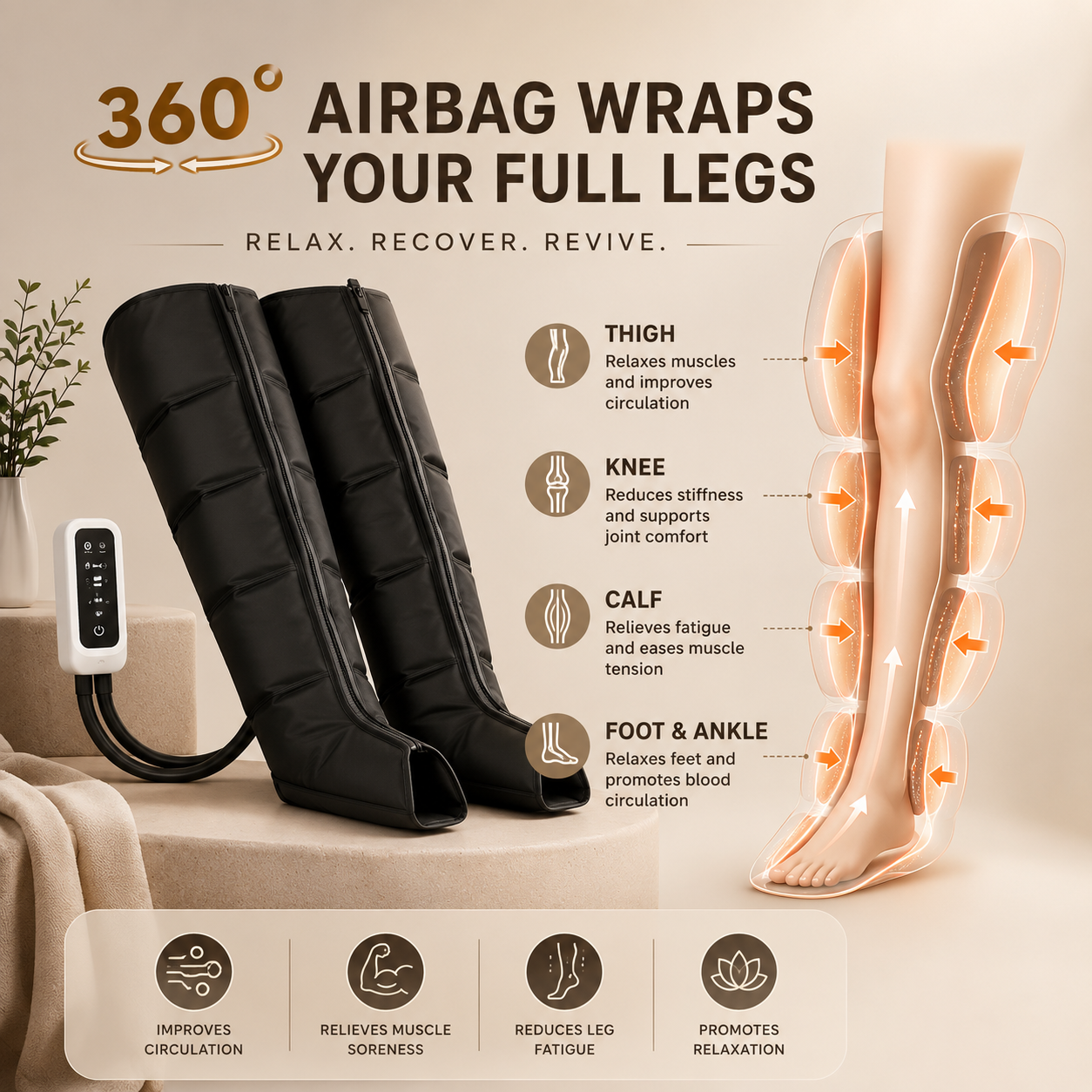 Smart Air Compression Leg Recovery Boots