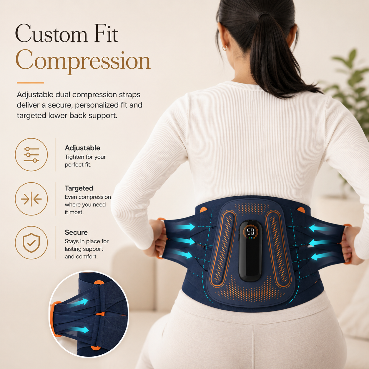 Cordless Lumbar Heat Therapy Massager