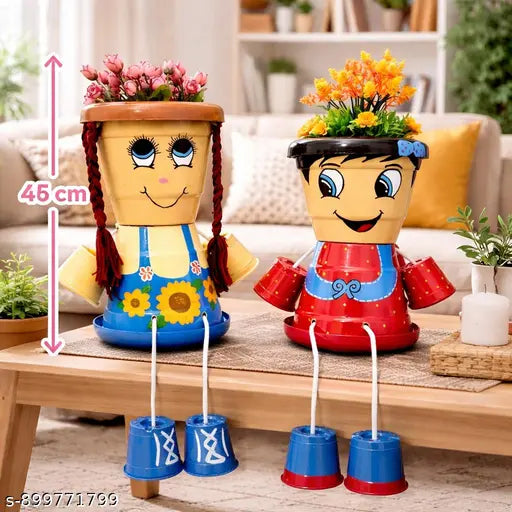 Family planters set,cartoon flower pots,decorative plants pots,balcony decor planters,handmade planters, indoor planters pot, unique gift planters,unique gift,living  room decor  pots,hanging leg planters, kids room decor planters,gifting planters, cartoo