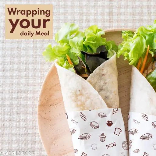 Imvelo Food Wrap Paper Roll - 25 + 25 Mtr Free, Non-Stick, Oil Proof Foil Butter Paper Roll, Reheatable Foil Paper for  Roti Paper, Chapati, & More, Wrapping Paper for Food, Parchment Paper Roll
