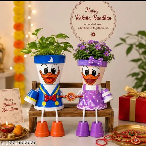 Ducklings bro-sis pot,cutest brother-sister pot,pots for gift,pot for sisters,sisters gift