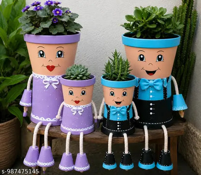 Cute little family planters,
Handmade Family Doll Planter Set of 4,Decorative Face Flower Pots,Indoor & Outdoor Garden Planters, Balcony, Living Room & Office Decor ,cute Succulent Pot , Unique Gift