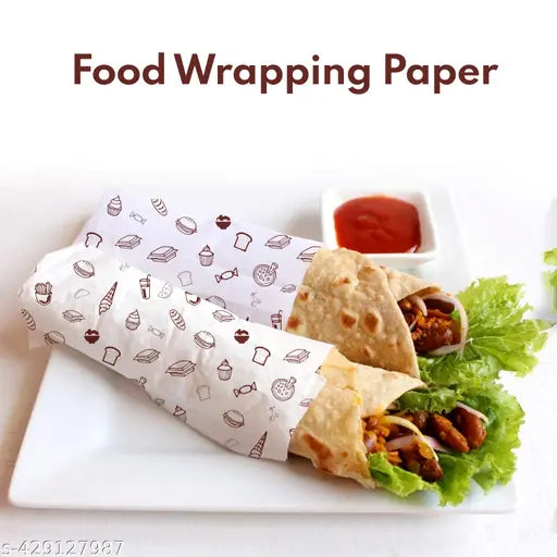 Imvelo Food Wrap Paper Roll - 25 + 25 Mtr Free, Non-Stick, Oil Proof Foil Butter Paper Roll, Reheatable Foil Paper for  Roti Paper, Chapati, & More, Wrapping Paper for Food, Parchment Paper Roll