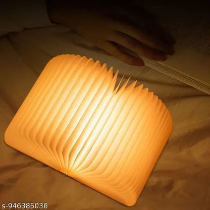 Wooden Book Light,  Folding Book Lamp, LED Book Light Rechargeable Foldable Paper Lamp for Home Decor Birthday Gifts