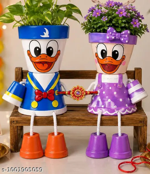 Ducklings bro-sis pot,cutest brother-sister pot,pots for gift,pot for sisters,sisters gift