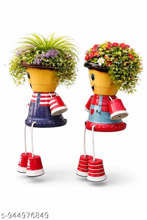 Cute Couple Planter Pots forGardenDecor,Handmade Cartoon Couple Planters for Balcony & Patio
Decorative Flower Pot Couple Set for Home Garden,balcony garden decor,