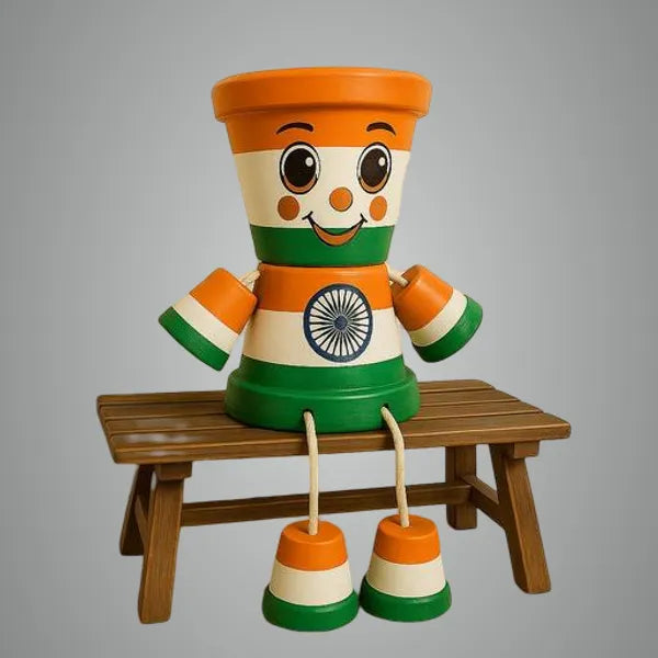 Kristili Multicolor Handmade Tricolor Pot Doll Independence Day Special Plant Holder Patriotic Table Decor Price in India - Buy Kristili Multicolor Handmade Tricolor Pot Doll Independence Day Special Plant Holder Patriotic Table Decor online at undefined