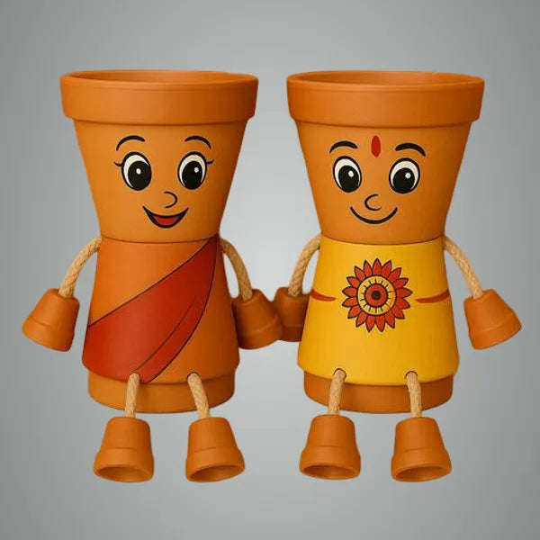 Kristili Multicolor Traditional Pot Doll Combo Rajasthani Theme Planter Dolls Home Decor Handmade Terracotta Pack Of 2 Price in India - Buy Kristili Multicolor Traditional Pot Doll Combo Rajasthani Theme Planter Dolls Home Decor Handmade Terracotta Pack O
