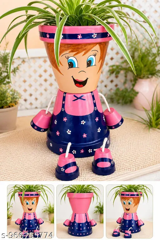 Cute Planter, Girl Pot, Handmade Pot, Home Decor, Balcony Decor, Indoor Plants, Succulent Pot, Cartoon Pot, Decorative Pot, Garden Decor, Gift Item, Table Decor, Plant Holder