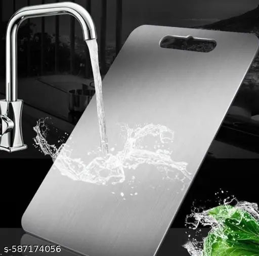 Stainless Steel Cutting Board 12x8 inch | Rust-Proof, Non-Slip, Dishwasher Safe | Premium 304 Steel Chopping Board for Meat, Vegetables & More | Easy to Clean & Unbreakable Board |