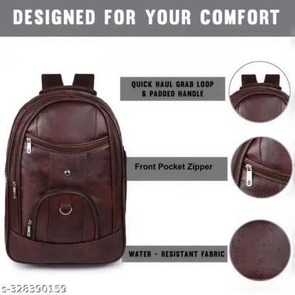 Casual Vegan Leather Office College Laptop Shoulder Business Unisex Backpack