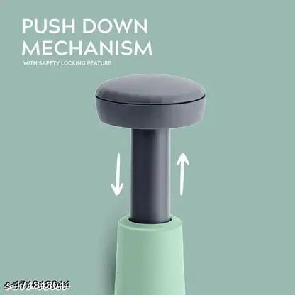 Quick & Easy Square 6 Blade Push Chopper Push N Chop Hand Press Vegetable Chopper with Easy Push and Close - 1000 Ml