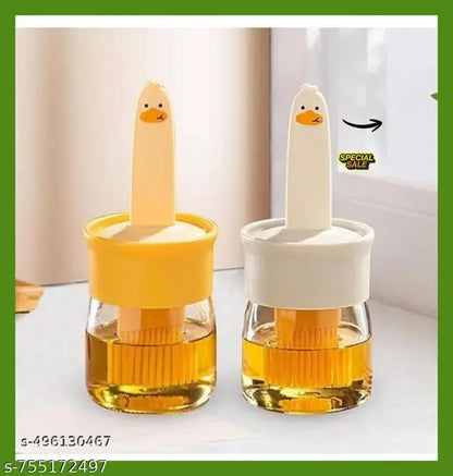 Oil Dispenser for Kitchen, 2 IN 1 Oil Dispenser Bottle with Silicone Basting Brush for Cooking Vinegar Sauce BBQ Grill Frying Baking,Air Fryer (pack of 2)