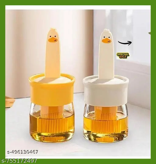 Oil Dispenser for Kitchen, 2 IN 1 Oil Dispenser Bottle with Silicone Basting Brush for Cooking Vinegar Sauce BBQ Grill Frying Baking,Air Fryer (pack of 2)