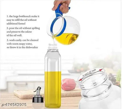 Oil Dispenser, 1000Milliliters, Pack Of 2, Clear - 1 L