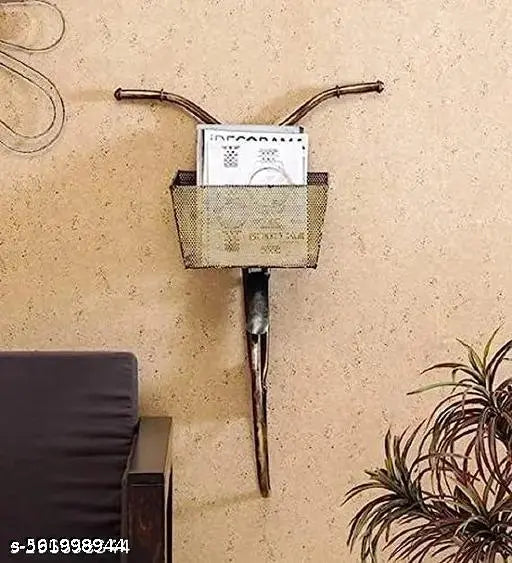 Iron Cycle Wall Hanging for Books, Decorative Floral & Daily Items