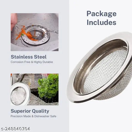 PACK OF 2  (4inch -11cms) Steel Sink Drainer/kitchen sink jali | Sink filter | Sink drainer mesh  11cm heavy quality drainer mesh ROYAL BRAND