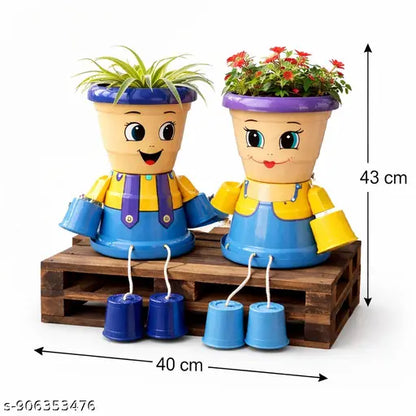 Decorative planters, cute planters, garden planters, indoor outdoor  planters, unique flower pot, handmade planters, cartoon planters, quirky garden decor, family planters, balcony garden  decor, home decor  planters, terrace garden, gifting planters kids