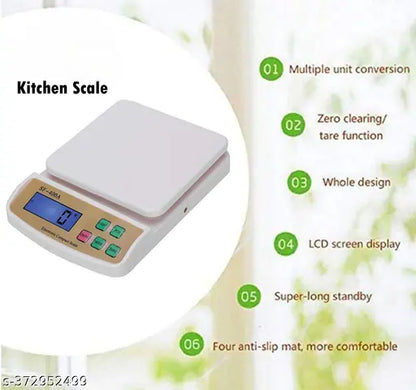 NIVAYO 10Kg Digital Kitchen Weight Machine With 2AA Batteries With USB Cable  Used Home Kitchen ,Food , Vegetables Weighing Scale (SF-400A)