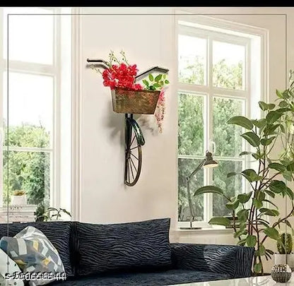 Iron Cycle Wall Hanging for Books, Decorative Floral & Daily Items