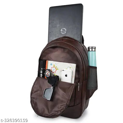 Casual Vegan Leather Office College Laptop Shoulder Business Unisex Backpack