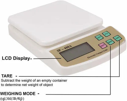NIVAYO 10Kg Digital Kitchen Weight Machine With 2AA Batteries With USB Cable  Used Home Kitchen ,Food , Vegetables Weighing Scale (SF-400A)