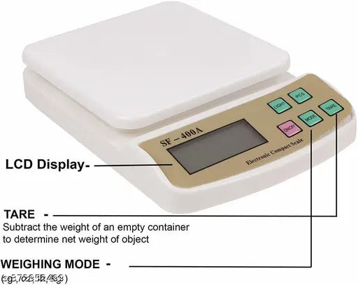 NIVAYO 10Kg Digital Kitchen Weight Machine With 2AA Batteries With USB Cable  Used Home Kitchen ,Food , Vegetables Weighing Scale (SF-400A)